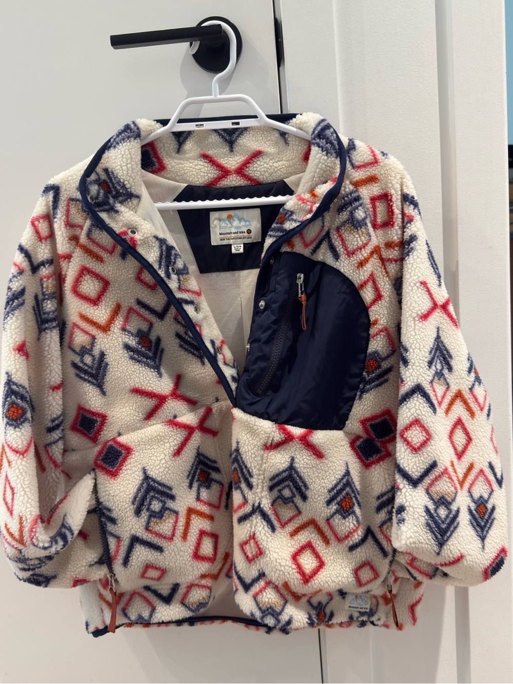 Mountain and Isles Southwest Geometric Sherpa Fleece Jacket Large - Picture 2 of 6